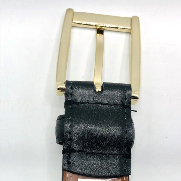 Brooks Brothers Black Genuine Leather Belt Gold Tone Single Latch Buckle 42/105 - Picture 12 of 15